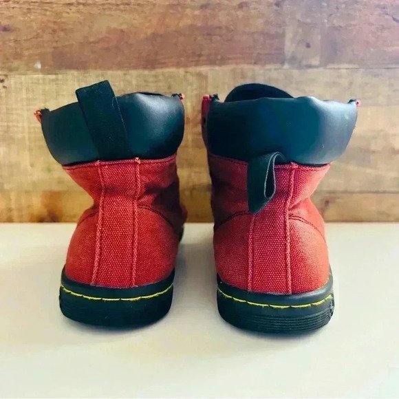 Dr. Martens Maelly Red Canvas/Leather High Top Shoes - Picture 5 of 8